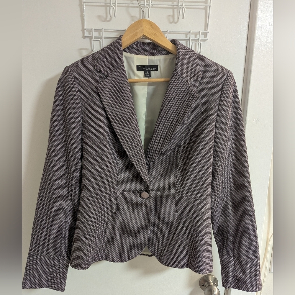 Women’s Scalloped Hem Purple Blazer - Ann Taylor